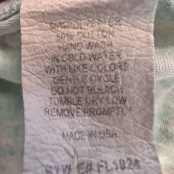 FreeLoader Tie Dye Slub Knit Cotton Blend Short Sleeve Tee Green Medium - Picture 6 of 6